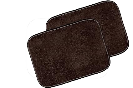 Warmland Anti Skid Solid 2 Piece Polyester Door Mat-20x 30, Brown