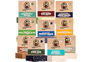 Dr. Squatch Natural Bar Soap for Men Variety Gift Set - Cold Process No Harsh Chemicals - Rainforest Rapids, Fresh Falls, Coconut Castaway, Wood Barrel Bourbon, Pine Tar & more (5 oz, 10-Pack)