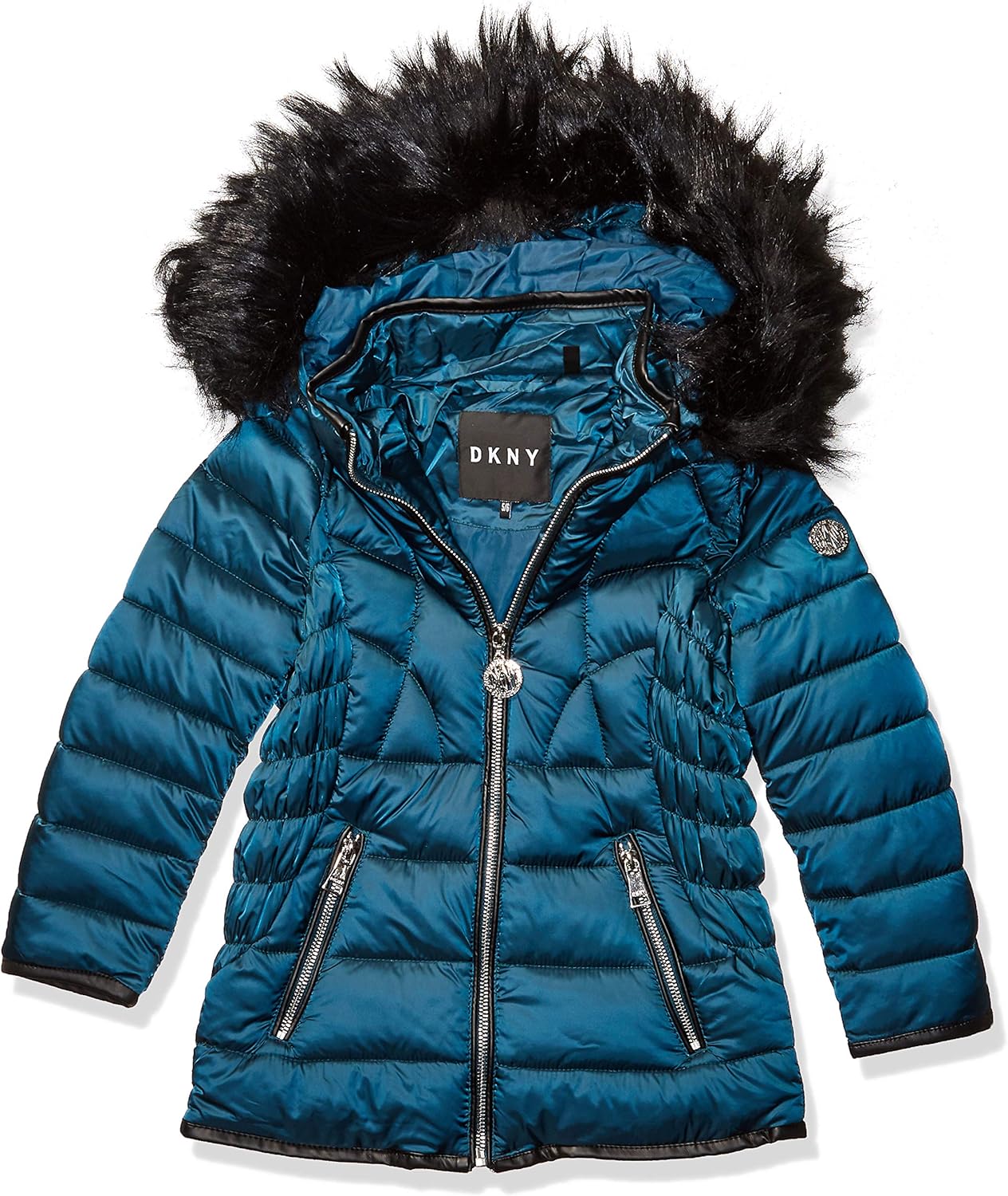teal puffer jacket