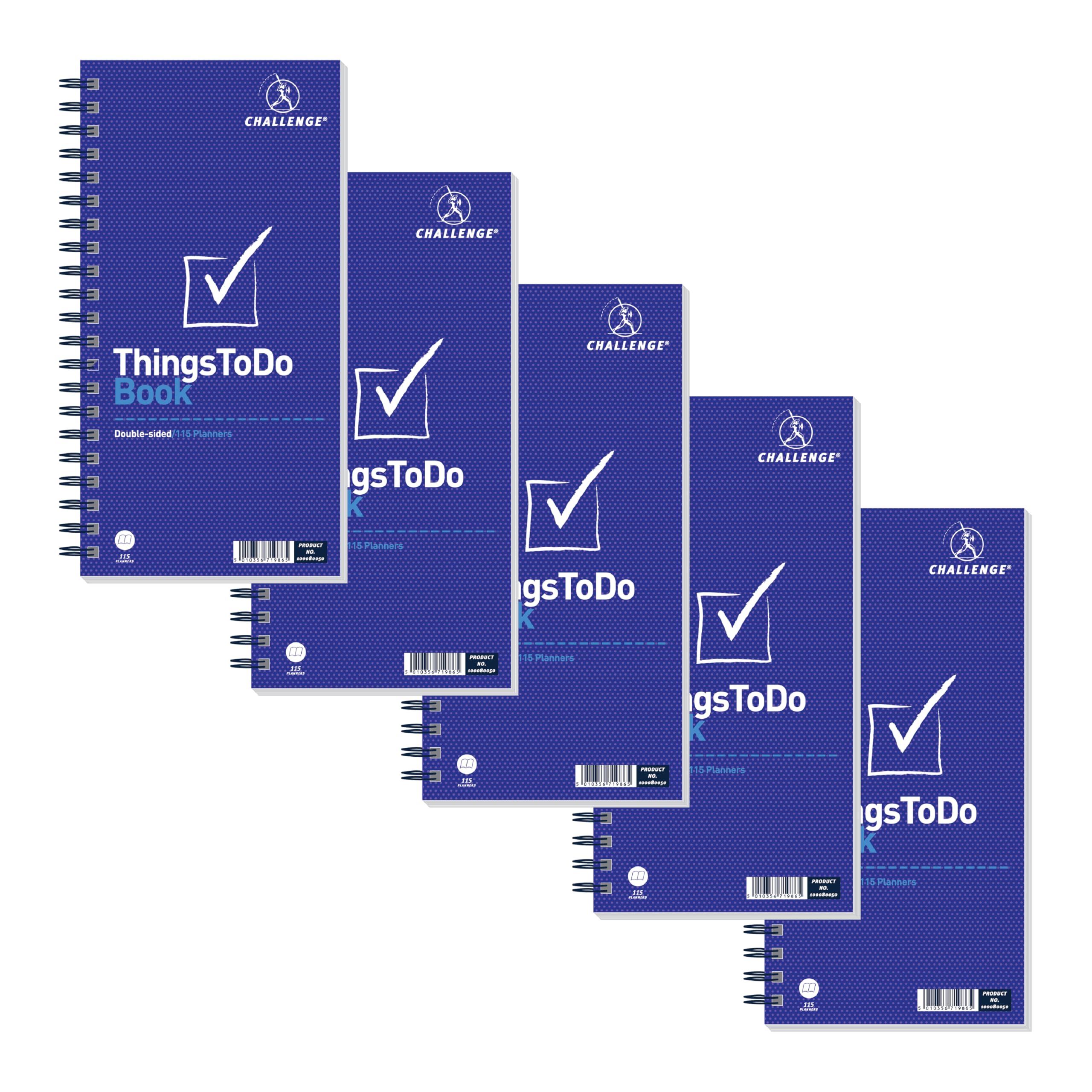 Challenge 280 x 152 mm Planning Book Things to do Wirebound Perforated, 115 Pages , Set of 1, Blue
