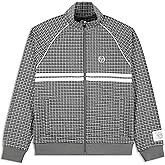 Sergio Tacchini Men's Dallas Houndstooth Track Jacket- Black Beauty