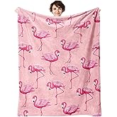 Flamingo Throw Blanket, 320GSM Flannel Blankets for Women Girls Kids Boys Men, Luxury Bed Blanket Super Soft Cozy for Bed Sofa Couch Gifts (Flamingo, 50"x40")