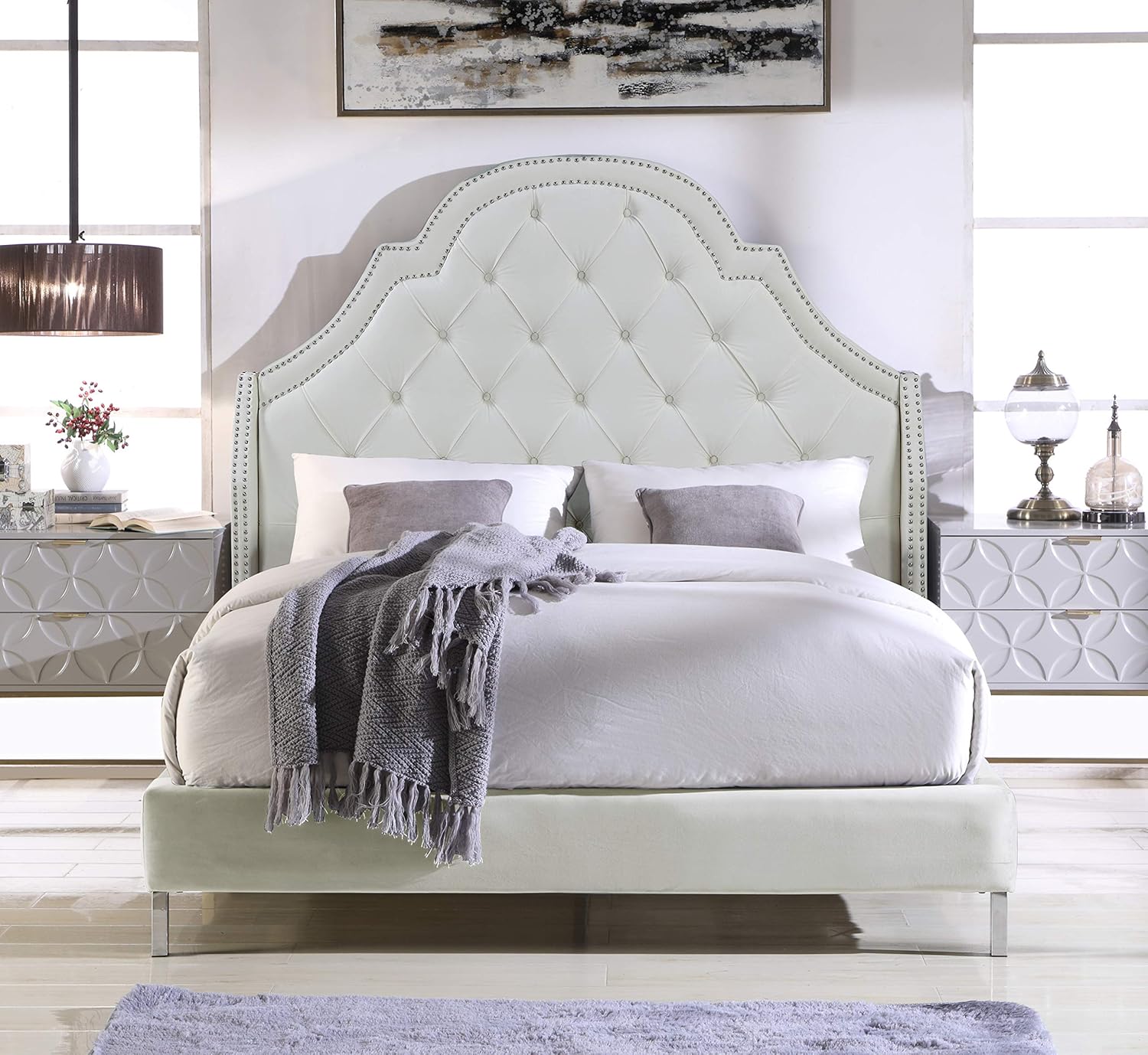 Best metal headboard queen curved footboard