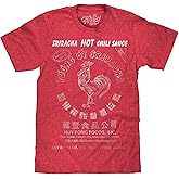 Tee Luv Men's Sriracha Hot Chili Sauce T-Shirt - Faded Sriracha Logo Shirt