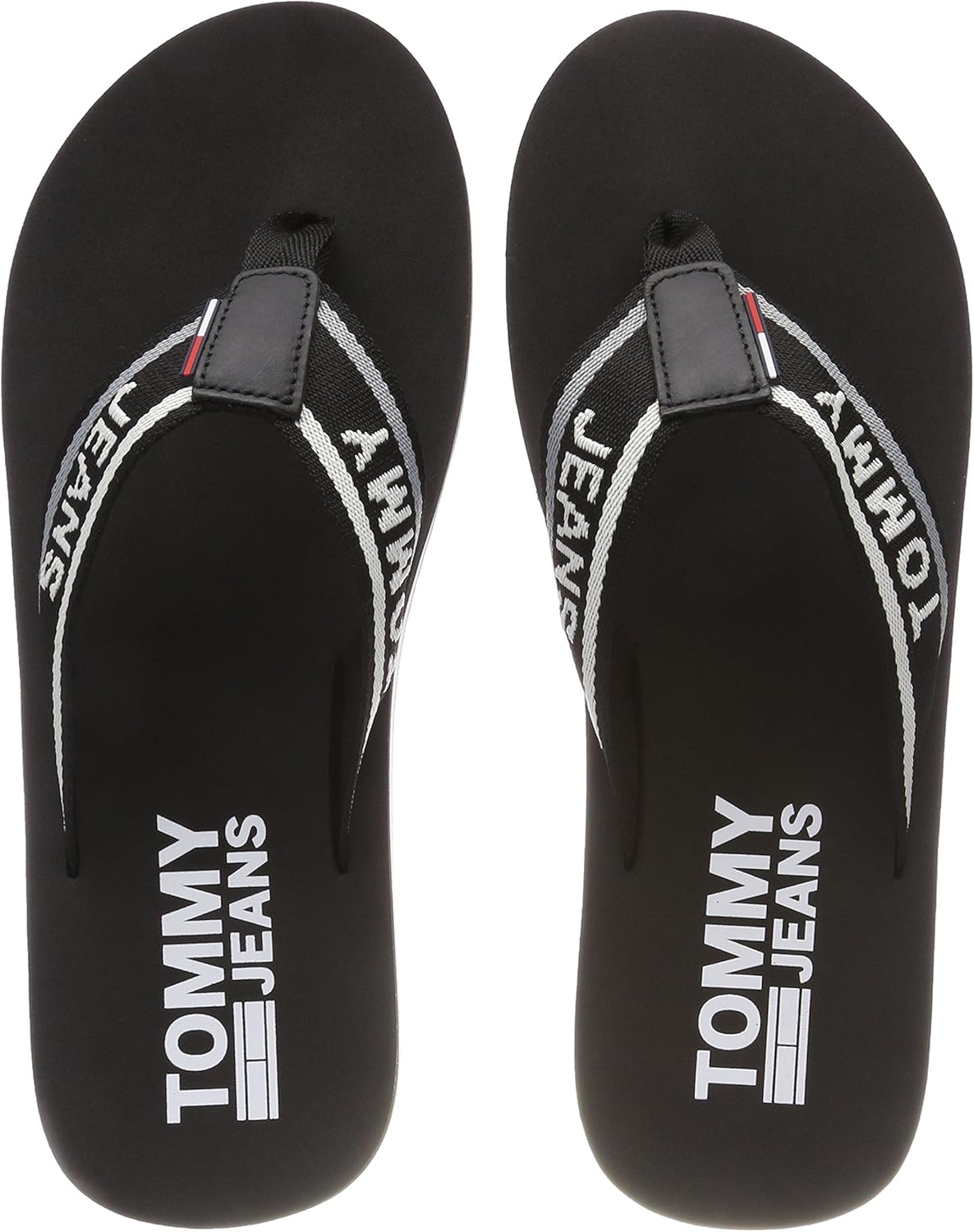 tommy hilfiger black flip flops