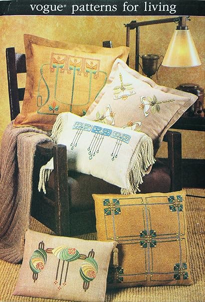 Amazon Com Vogue 7292 Mission Style Embroidered Pillows Sewing