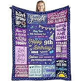 puekrtoa Birthday Gifts for 9 Year Old Girl, 9 yr Old Girl Gift Ideas, 9th Birthday Gifts/Decorations for Girls, Birthday Gifts for Girls Age 9, Presents for 9/Nine Year Old Throw Blanket 60x50 Inch