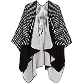 Urban CoCo Women's Color Block Shawl Wrap Open Front Poncho Cape