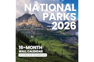 SUNEE 2026 Calendar for Wall, 2026 Large Wall calendar 12x12 Inches with 16 Months from September 2025 to December 2026, Thick Glossy Paper, 12" x 24" (Open), National Parks