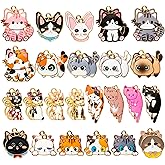 Cat Charms Pendants - 48Pcs Pet Cat Alloy Enamel Jewelry Pendants Bulk Cute Animals Gold Enamel Charms for Jewelry Making Earring Necklace Bracelet Making DIY Crafts Birthday Xmas Winter Holiday Gift