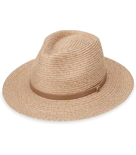 Fedora Hat UPF 50+ Sun Protection 3-Inch Brim Packable Adjustable Flexi-Weave CARKELLA Unisex Newhall Fedora Hat (French Beige M/L) at  main image 2