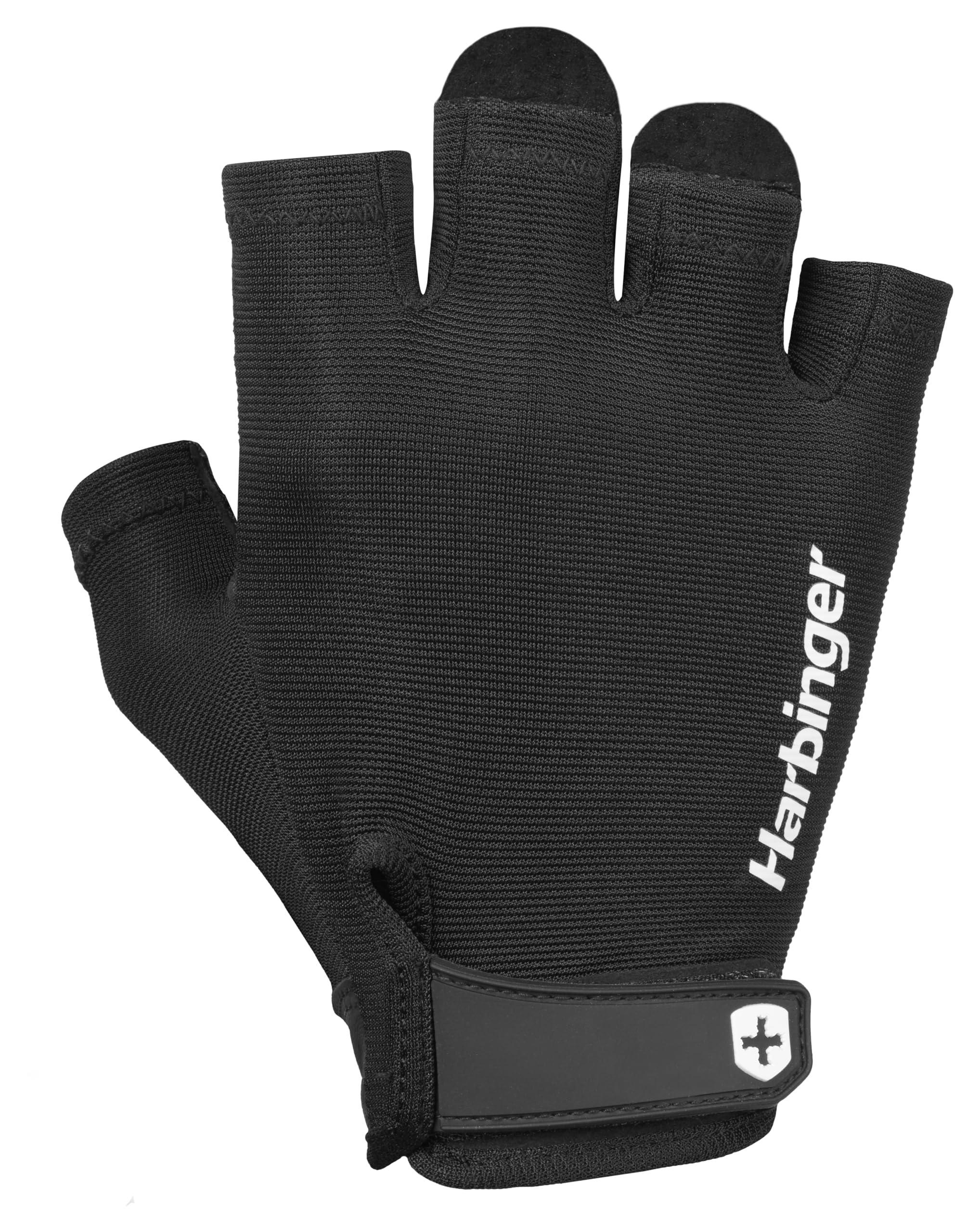 Harbinger Pro 2.0 Weightlifting Gloves-Flexible,Lightweight and Breathable,Supports Firm Grip With Padded Genuine Leather Palm,Ideal for Dumbbell,Kettlebell and Barbell Training,Small,Black