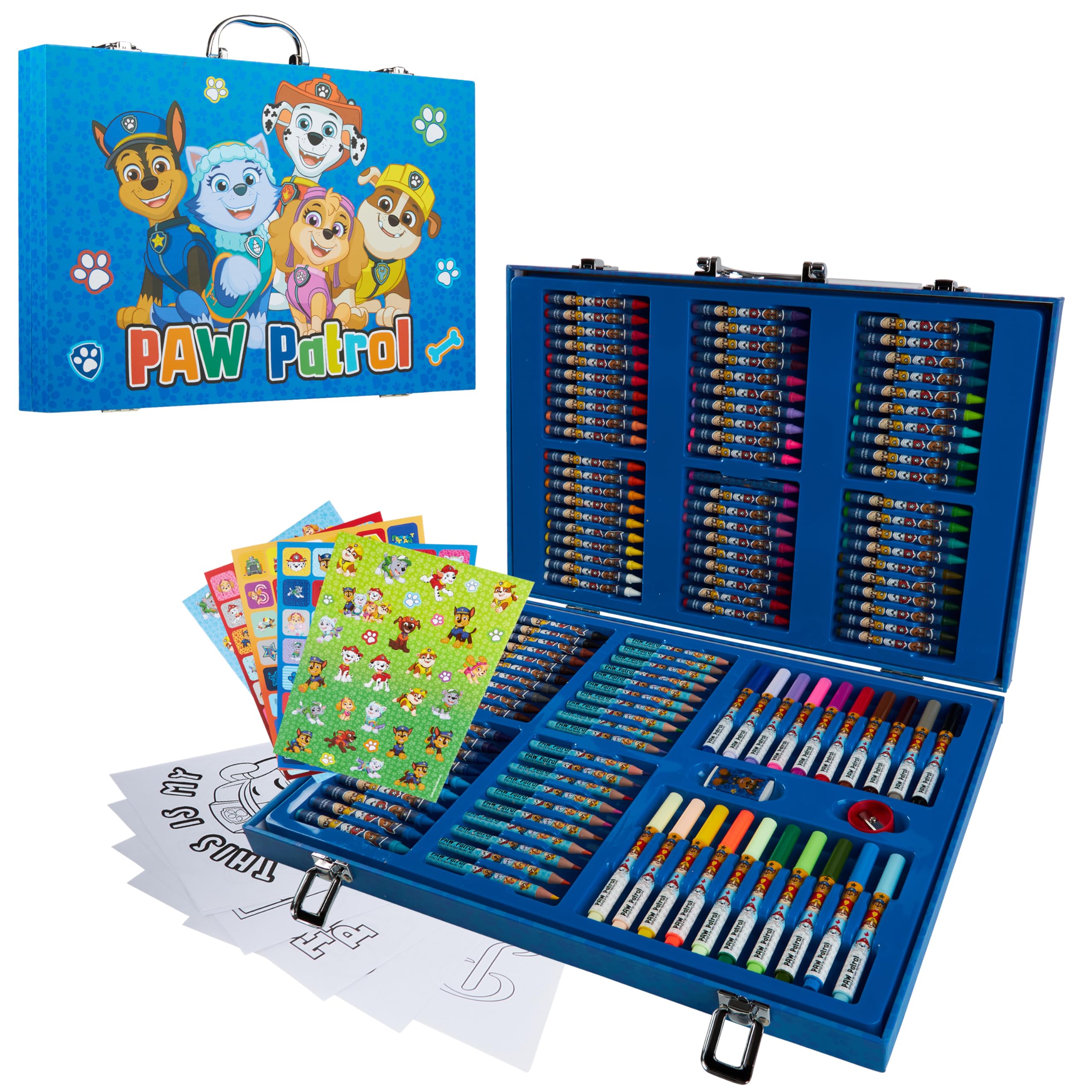 Paw Patrol Art Set for Kids Colouring Pencils Felt Tip Pens Crayons Stationery Crafts for Girls Boys Art Supplies Preschool Travel 130 Pcs Gift Set
