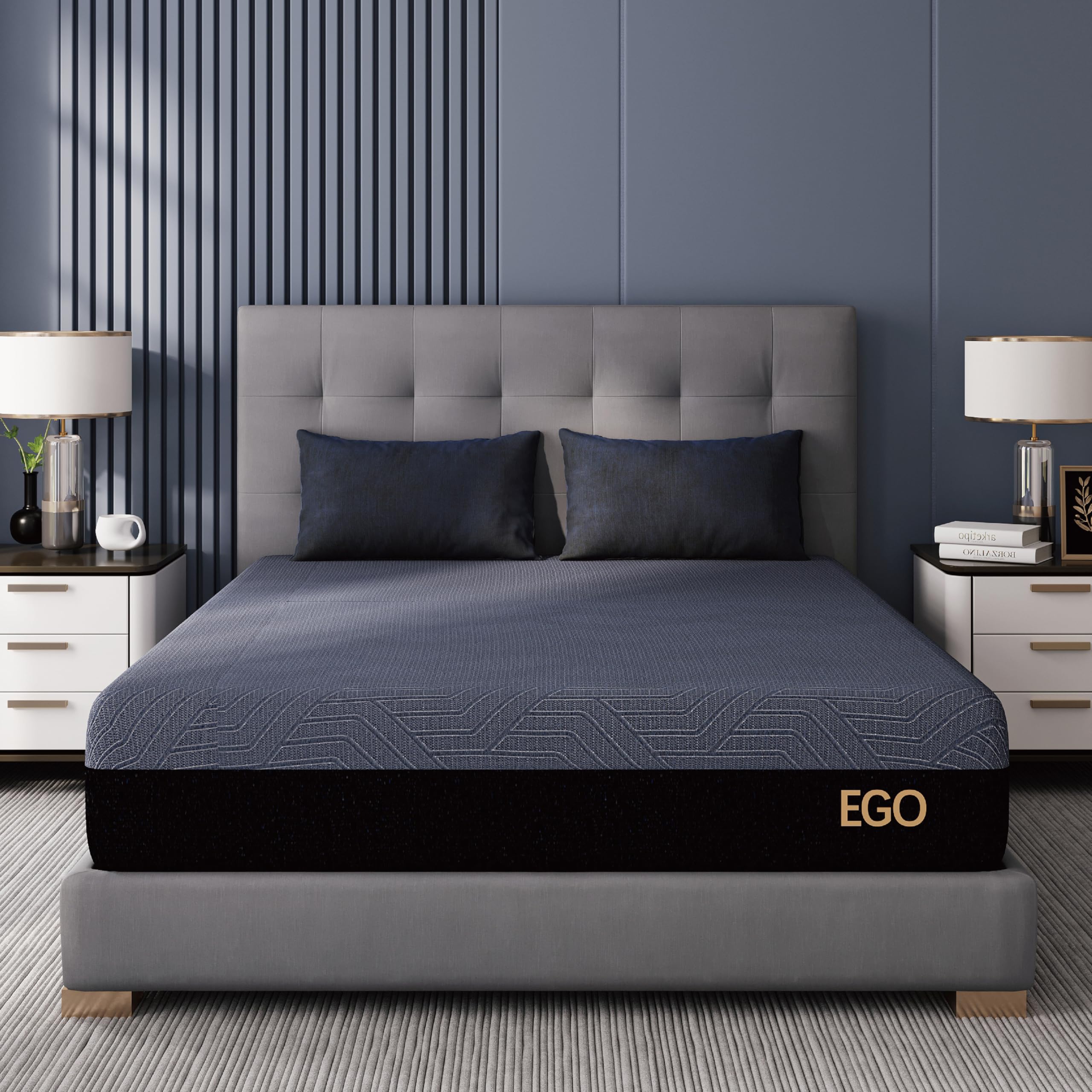 Photo 1 of EGOHOME 10 Inch Full Memory Foam Mattress for Back Pain, Cooling Copper Gel Bed in a Box, Foam Made in USA, CertiPUR-US Certified, Therapeutic Medium Firm, Double 54x75x10 Black