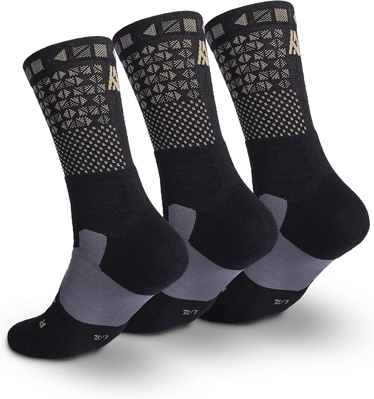 Lot de 3 paires de chaussettes de randonnée respirantes anti-ampoules, pour crossfit, cyclisme, padel, Noirs, 39-41 — photo 5 sur 7