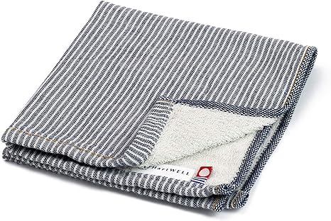 Amazon Co Jp 今治タオル ヒッコリー ウォッシュタオル インディゴ ハンドタオル 片面ガーゼ 今治 日本製 いまばり ハートウエル Hartwell ブルー ネイビー ストライプ タオル地 メンズ 男性 大人 プレゼント スーツ デニム デニム風 シンプル 無印 無地 ホーム