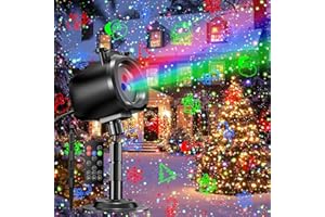 INNOWARMER Christmas Laser Projector Light Outdoor, RGB 3 Colors Laser Lights with 24 Patterns, IP65 Waterproof Star Projector Firefly Moving Lights Show Decor for Garden Yard Christmas Halloween Holiday Party