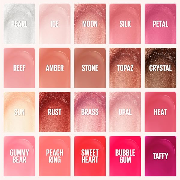 MAYBELLINE LIFTER GLOSS, HYDRATING LIP GLOSS WITH HYALURONIC ACID, HIGH SHINE FOR PLUMPER LOOKING LIPS, STONE, ROSEY NEUTRAL, 0.18 OUNCE