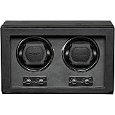 ROTHWELL Double Watch Winder for Automatic Watches with Quiet Motor with Multiple Speeds and Rotation Settings (Black/Grey)