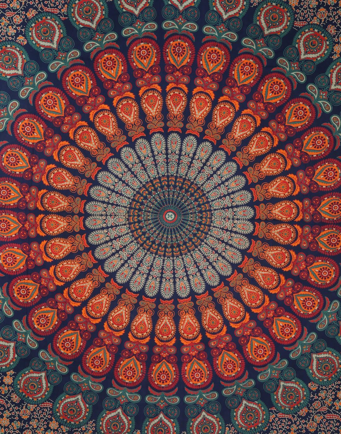 RAJRANG Tapestry Wall Hanging for Bedroom Decor 230x274 cm Large Mandala Wall Art 100% Cotton Peacock Tapestries Boho Indian Hippie Beach Throw Blanket - Image 3