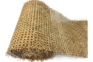 MINHKUST 20" Width Natural Dark Rattan Cane Webbing Roll Pre-Woven Hexagon Open Mesh Cane Webbing Sheet for Furniture, Chair, Table, Ceiling (2 FEET)