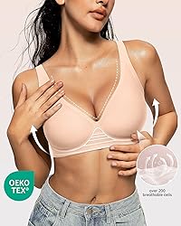 OEAK Womens Deep V Bras Wireless Comfortable Bra