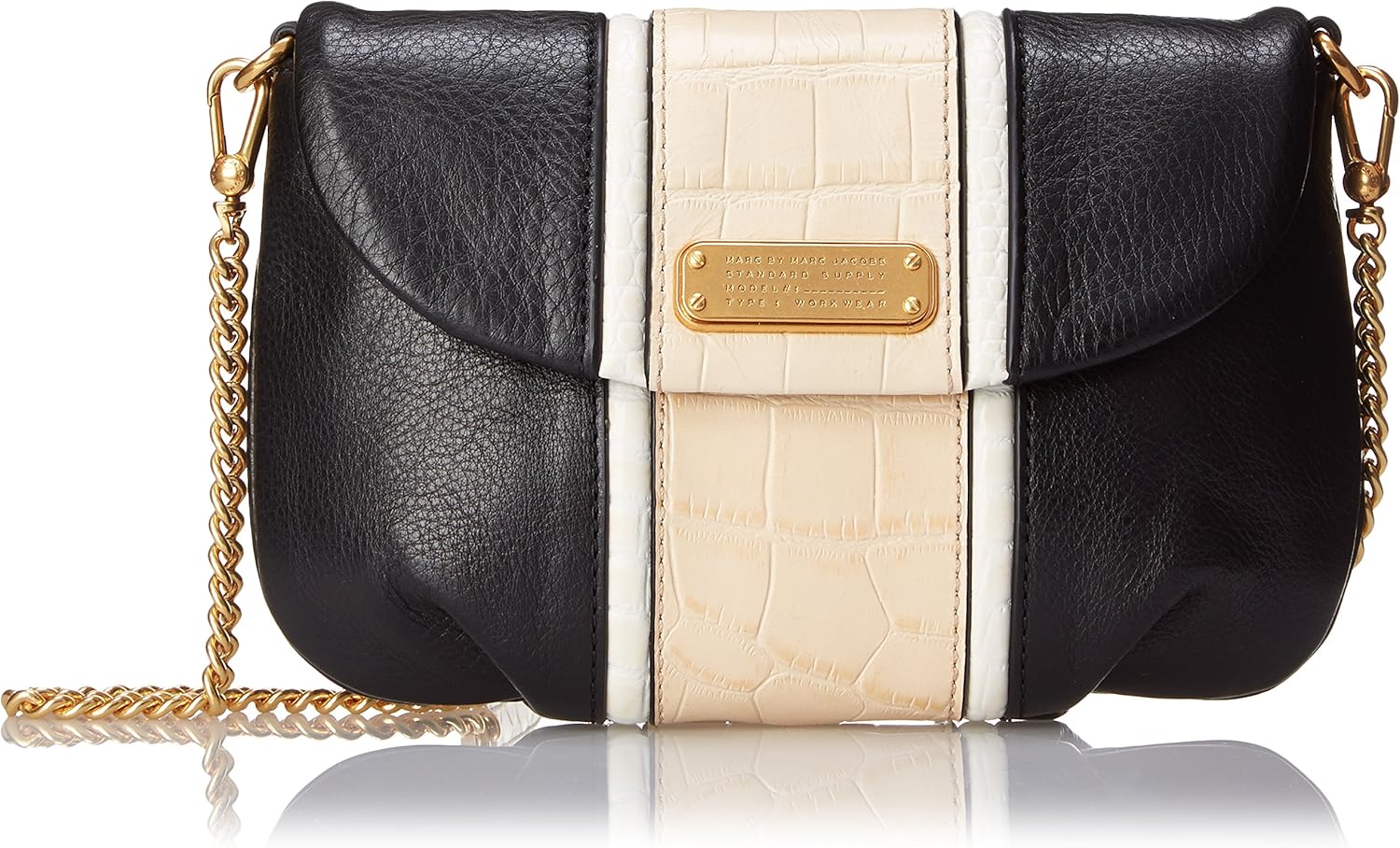 Marc by Marc Jacobs New Q K Croc Striped Karlie CrossBody Bag, Black