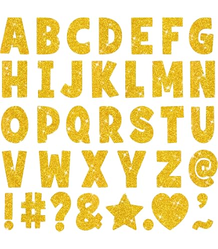 Bulletin Board Letters 144 PCS Large Gold Letter Stickers 12 Sheets Vinyl Self Adhesive