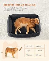 Feandrea Dog Bed Linen-Look Large XL 110 x 75 cm Raised Edges Non-Slip view 8
