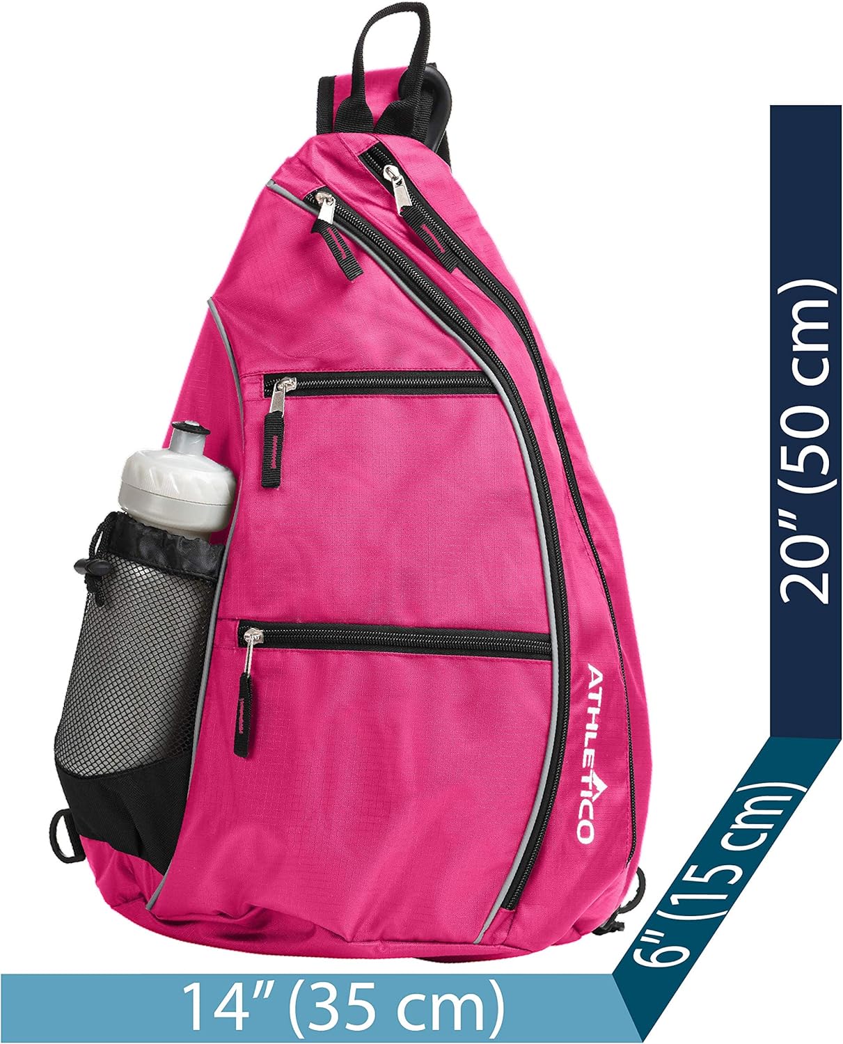 Athletico Sling Bag - Crossbody Backpack for Pickleball, Tennis, Racketball, and Travel for Men and Women (Pink): Clothing