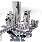 Mycity 1:300 Battle Damage Scene, Destroyed City Scene, Simulation Assembly Building Model (B)