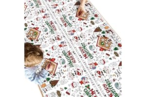 OHOME Christmas Coloring Tablecloth - Christmas Decor & Table Decor | Kids Crafts & Party Favors, 54" x 88"