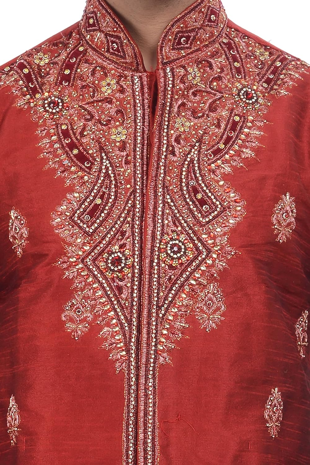 ethnic indian designer off-white kurta sherwani for men 2pc suits