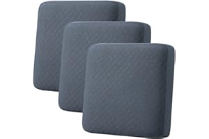 hyha Outdoor Couch Cushion Covers, Sectional Couch Sofa Covers Washable, Jacquard Diamond Lattice, Stretch Sofa Seat Cushion Cover for Indoor/Outdoor Patio Furniture (3 Pieces, Grey)