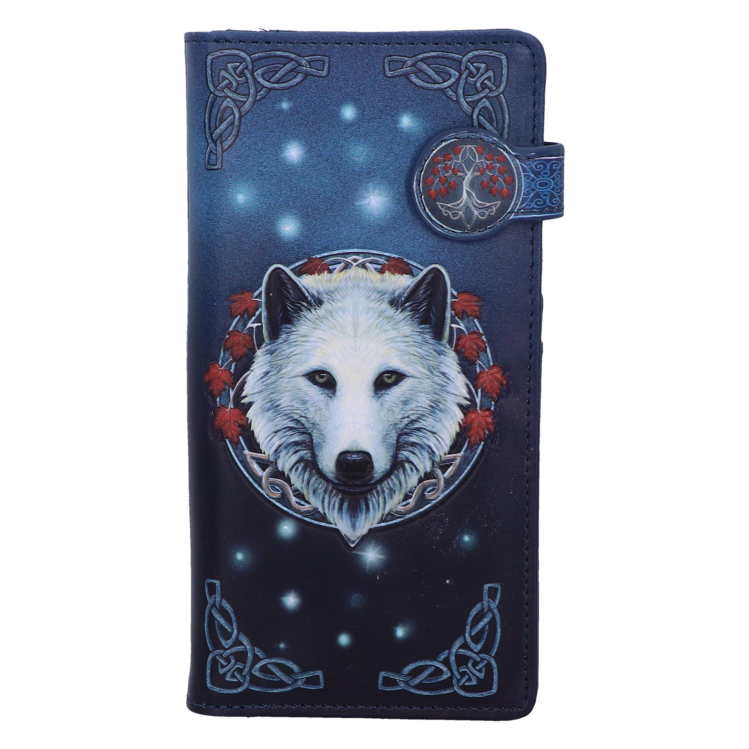 Lisa Parker Guardian of the Fall White Autumn Wolf Embossed Purse