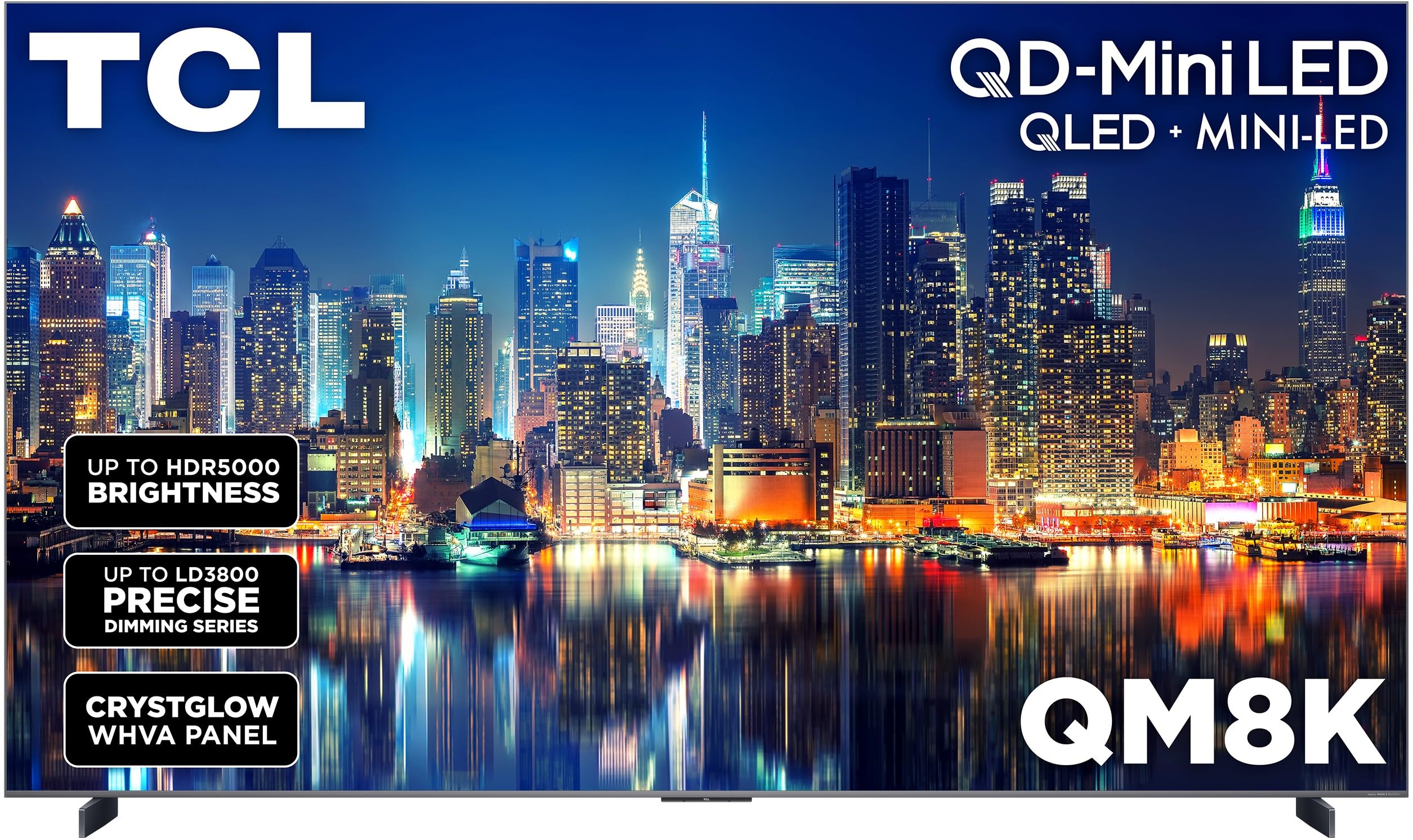Photo 1 of TCL 98-Inch Class QM8K Series QD-Mini LED 4K UHD Google Smart TV Next Generation Mini-LED TV - QLED, 144hz, 288hz VRR, No Bezel Design, Unrivaled Picture Quality, Ai Processing (98QM8K, 2025 Model)