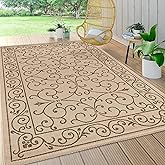 JONATHAN Y SMB106A-8 Charleston Vintage Filigree Textured Weave Indoor Outdoor Area Rug Classic Coastal Easy Cleaning Bedroom