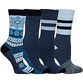 Columbia Moisture Control Snowflakes & Icicles Socks 4 Pair, Navy, One Size