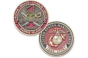 COINS FOR ANYTHING, INC USMC First Recruit Training Battalion Challenge Coin - 1st BN Parris Island - Marine Corps Training Military Coins - Designed by Marines for Marines - Officially Licensed