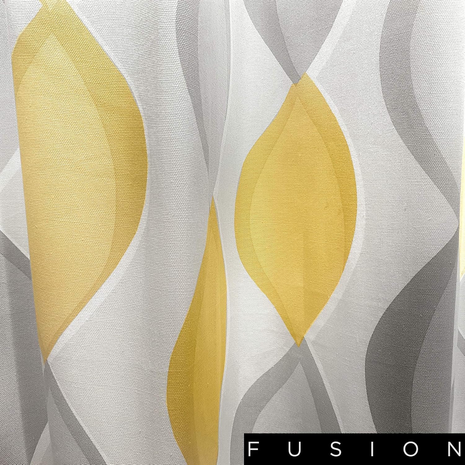 Fusion Lennox Curtains, 228 x 183cm, Grey, Grey & Ochre, 90" Width x 72" Drop (229 x 183cm) - Image 3