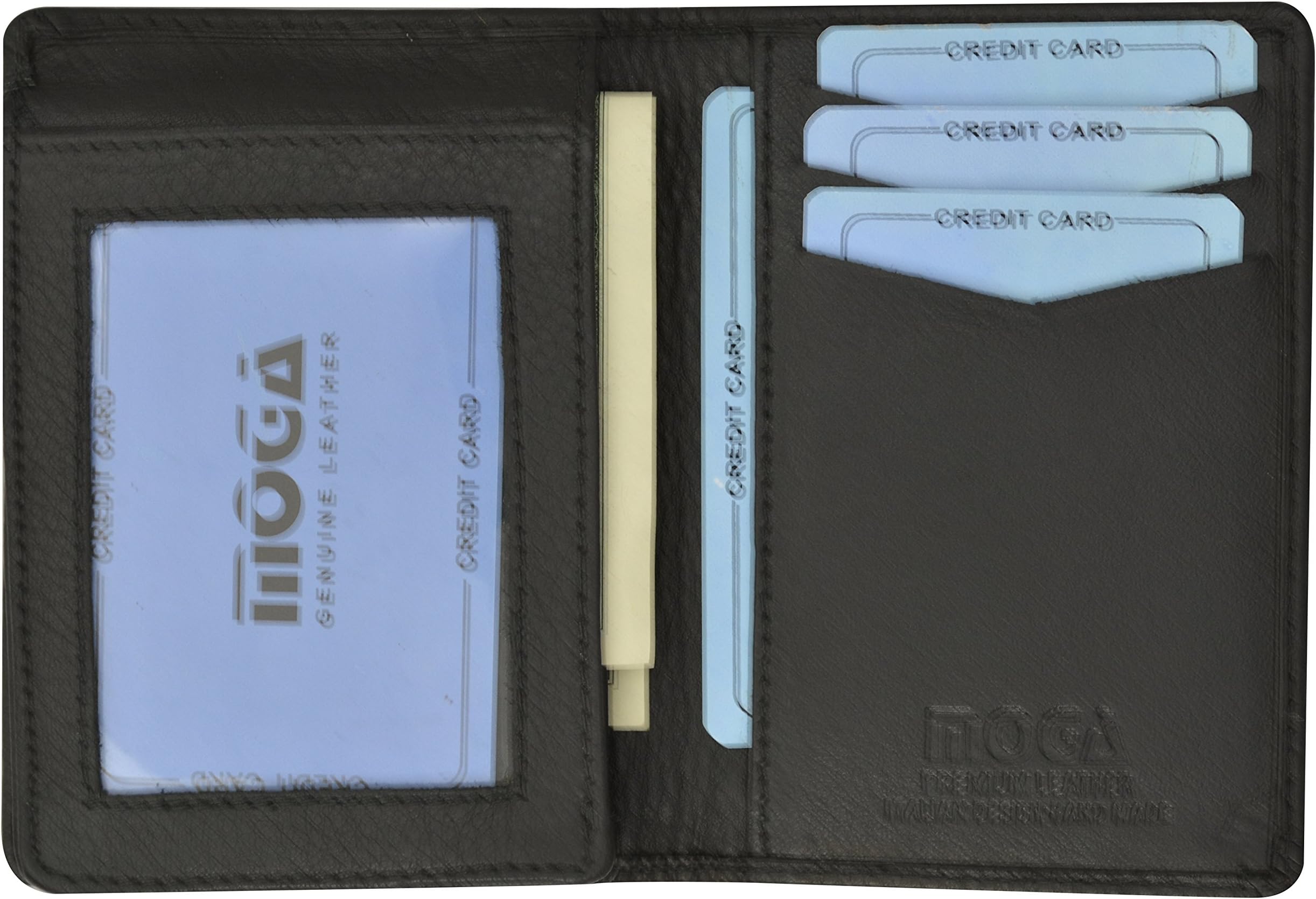 Moga Handmade Leather L Shape Bifold ID Card Holder Wallet