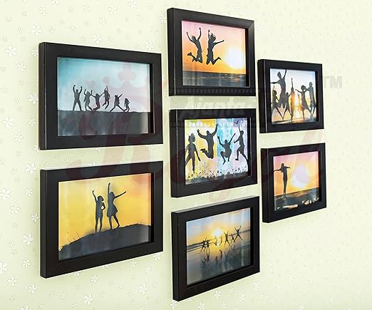 Ajanta Royal Classic Set Of 7 Individual Photo Frames (7-5X7 Inch) : A-59A (Black)