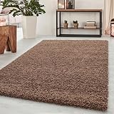 Abaseen Shaggy Rug 160x230 cm Mocha Thick Pile Non-Slip Living Room