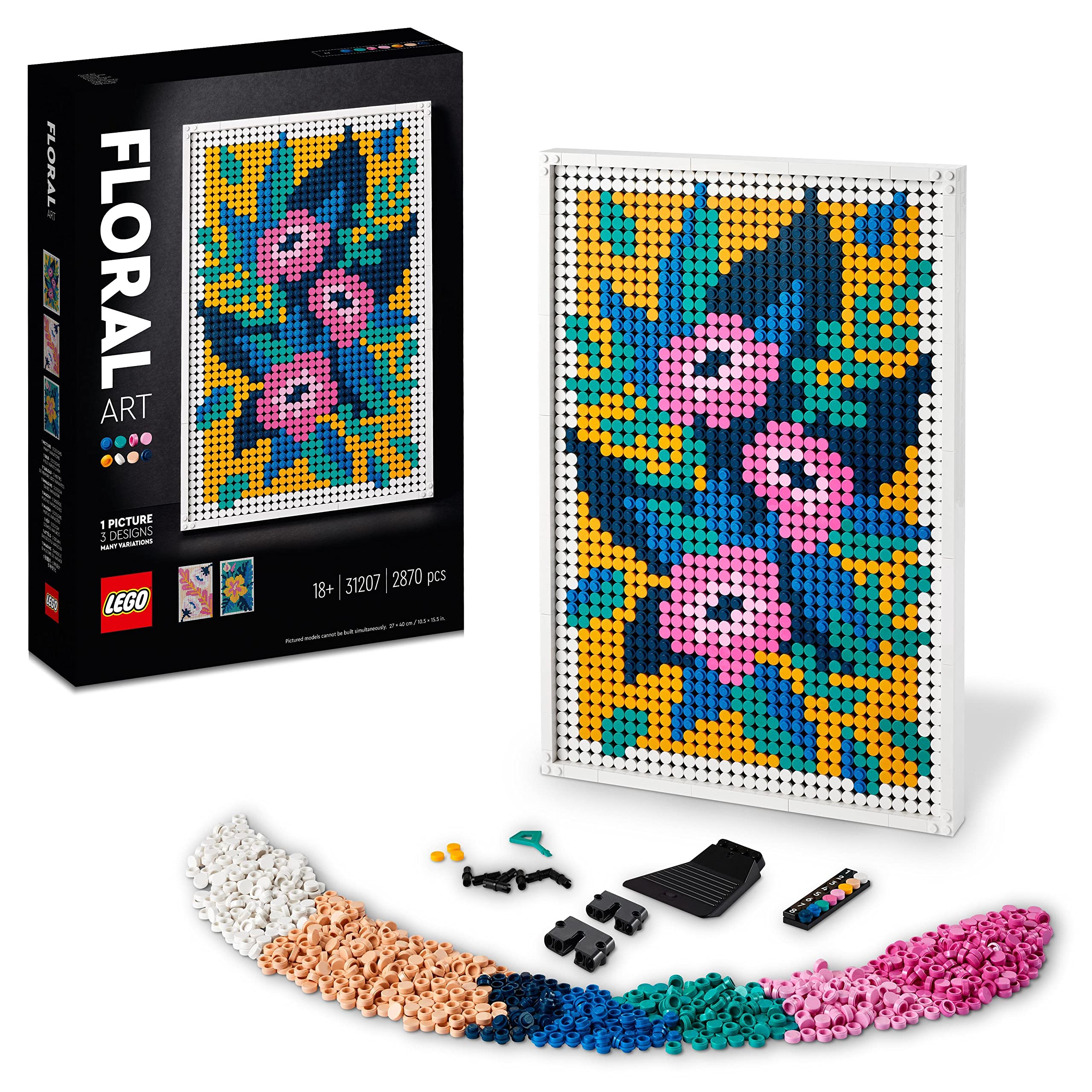 LEGO Art Floral Art 31207 Building Kit; Makes a Meaningful Gift for Flower Lovers; A Stress-Relieving Way to Spark Joy with a Personalised Hobby Project for Adults (2,870 Pieces)