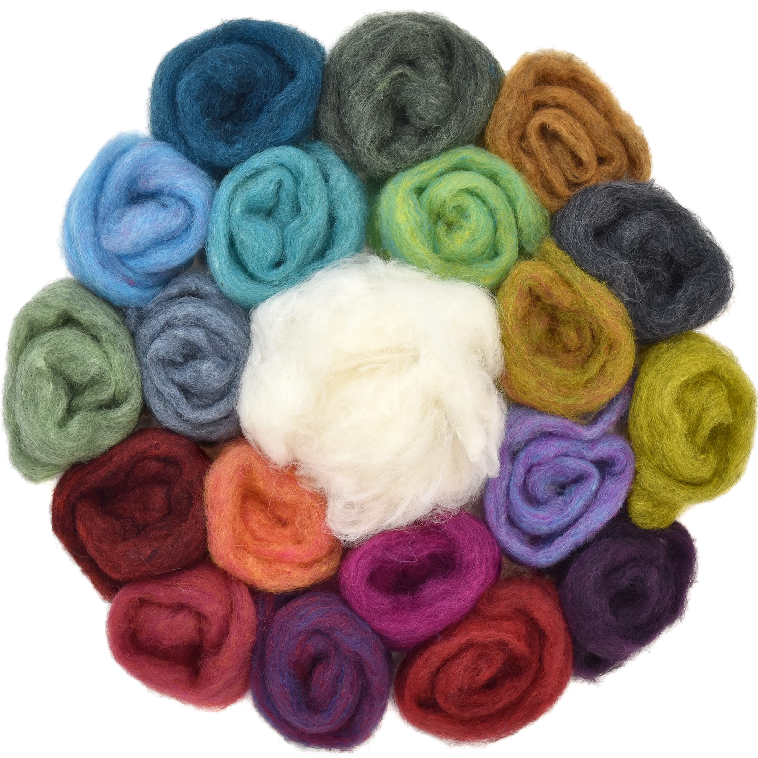 100% Wool - Assorted Wool Roving Ends & White Natural Wool for Needle Felting