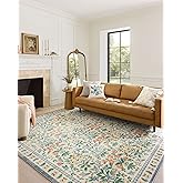 Loloi Rifle Paper Co. Eden Collection EDE-02 Mughal Garden Cream 5'-0" x 7'-6" Area Rug feat. CloudPile™