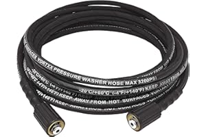Vortxx 1/4" x 30FT Heavy Duty Pressure Washer Hose,M22-14mm, 3200 PSI, Steel Wire Braided & Synthetic Rubber Jacket, Kink Resistant, Double O-Ring