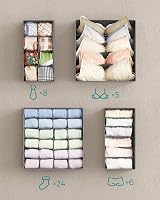 SONGMICS Set of 4 Underwear Drawer Organisers Slate Grey RUS04GY view 6