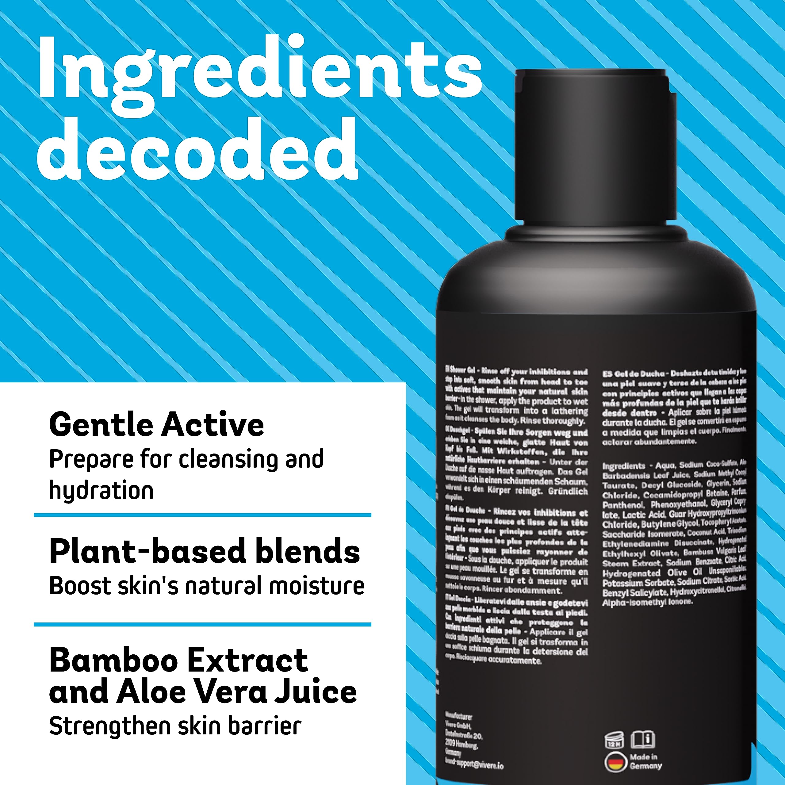 ZUMBA Shower Gel - 8.5 Fl Oz - Gentle Shower Gel Body Wash for Women & Men - Cleansing & Moisturizing Body Wash for dry skin - Ideal Shower Gel Body Wash w/ Aloe Vera Extract & Bamboo Extract