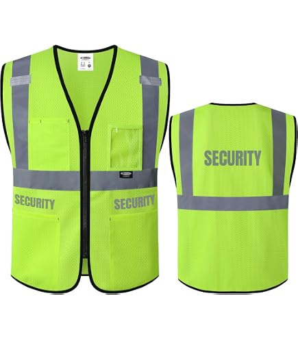 Asiphitu Hi-Vis Safety Vest – ANSI/ISEA Class 2, Breathable Mesh, 10 Pockets, Zipper Front, For Construction, Traffic, Warehouses